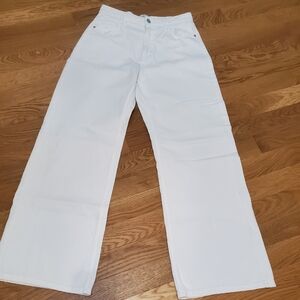 Bershka White Flare & Wide Leg Jeans